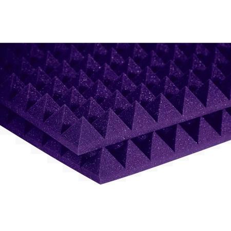 Auralex 2x24x48" Studiofoam Pyramid Absorption Panels, 12 Pieces, Purple