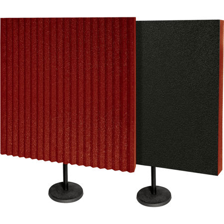Auralex DeskMAX 2'x2'x3" Stand-Mounted Acoustic Panel with Stand, Set of 2, Burgundy