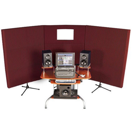 Auralex 8x (20x48x4.25") MAX-Wall 831 Mobile Acoustic Panels (Burgundy), Includes MAX-Wall Window Panel Kit, 3x MAX-Stands and 3x MAX-Wall Clamps