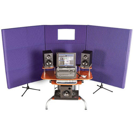 Auralex 8x (20x48x4.25") MAX-Wall 831 Mobile Acoustic Panels (Purple), Includes MAX-Wall Window Panel Kit, 3x MAX-Stands and 3x MAX-Wall Clamps
