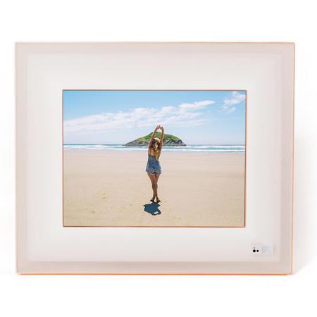 Aura Frames 9.7" High Resolution LED Digital Photo Frame, Ivory Rose Gold 2-Pack