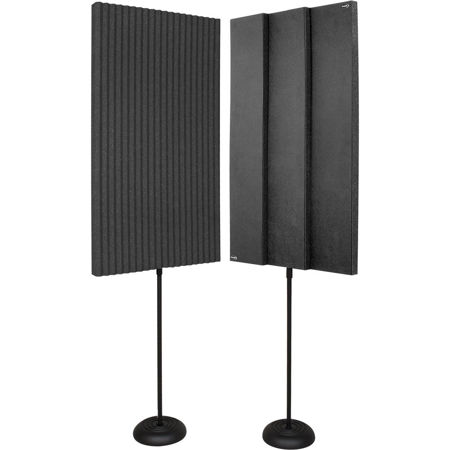 Auralex 3x24x48" ProMAX V2 Acoustic Panels with 2x Floor Stands, 2 Pack, Charcoal