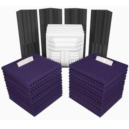 Auralex Deluxe Plus Roominator Kit, 24 Studiofoam Panels 2x24x24" (Purple)