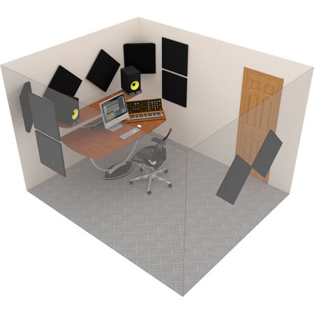 Auralex SonoLite Sonokit-2 (Black), 12 SonoLite Panels, 4 SonoLite Bass Traps