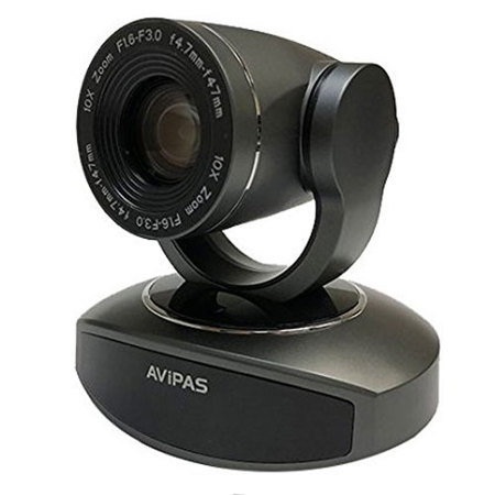 AViPAS AV-1081 Full HD Indoor/Outdoor HDMI PTZ Compact Camera with IP Live Streaming, 10x Optical Zoom, Dark Gray