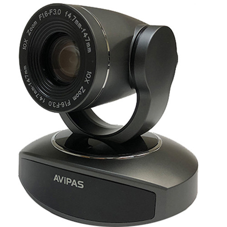 AViPAS AV-1082 2MP USB 2.0 IP PTZ Video Conference Camera, 10x Optical Zoom, 1920x1080 at 60 fps, Gray