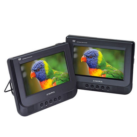 Audiovox 7" Dual Screen DVD Player with Headrest Mount/Bag