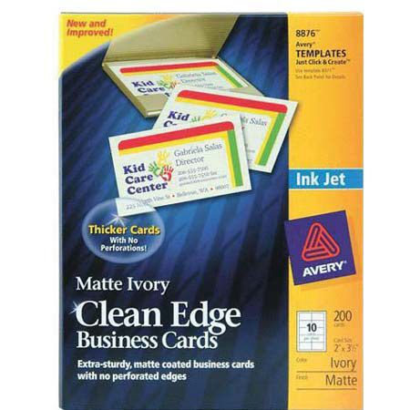 Avery Dennison 2 Sided Business Cards, Matte Ivory
