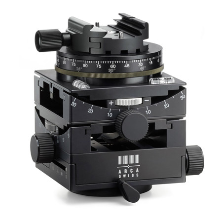 Arca Swiss C1 Cube Geared Tripod Head with clicPan, Classic QR and Leather Case