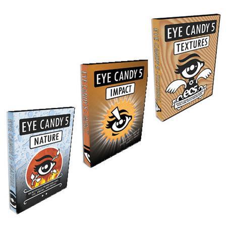 Alien Skin Eye Candy 5 Bundle with Eye Candy 5 Textures, Nature & Impact, Nature & Textures, Plug in Software Collection for Photoshop, 10x Pack, Macintosh & Windows