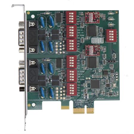 Axxon 2 Port (PCIe) Galvanically Isolated RS422/RS485 Host Card Adapter with DMA