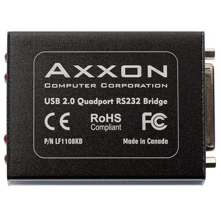 Axxon 1 Port USB to 4 Port RS232 Adapter w/ 36" Quadplex Cable,HD44M to 4x DB25M