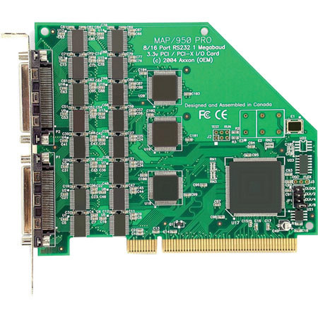 Axxon 8 Port RS232 1 Megabaud PCI-X Controller Card