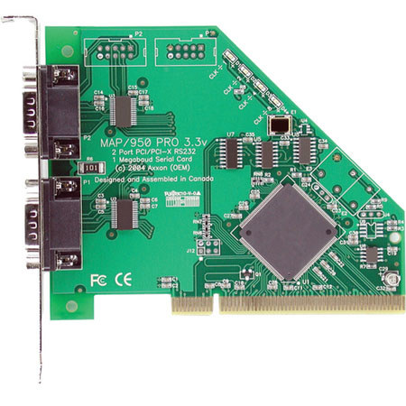 Axxon Dual Port RS232 1 Megabaud PCI Controller Card