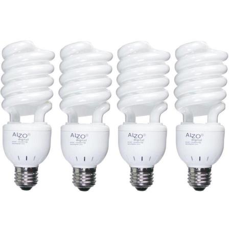 Alzo Digital 27W 120V Full Spectrum CFL Light Bulb, 5500K, 1300 Lumens,Pack of 4