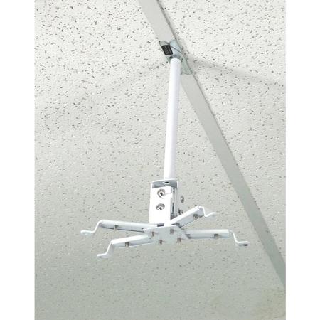 Alzo Digital Short Suspended Drop Ceiling Video Projector Mount with Scissor Clamp for T-Bar Attachment 10" Drop