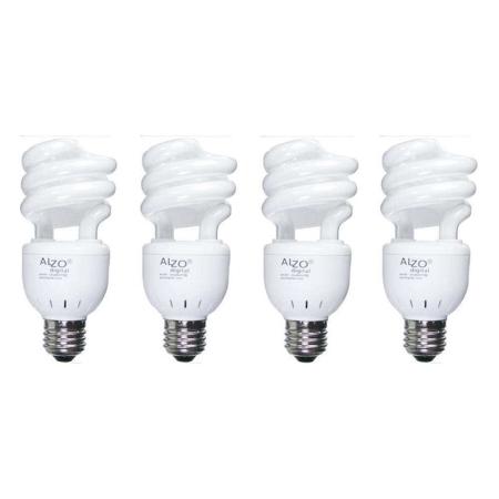 Alzo Digital 15W 120V Joyous Light CFL Bulb, 5500K, 750 Lumens, 4 Pack