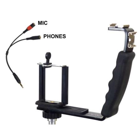 Alzo Digital Streaming Video Rig with Mic Headphone Breakout Cord for Smartphone