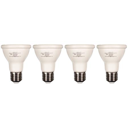 Alzo Digital Joyous Light PAR20 8W 120V Full Spectrum Dimmable LED Spotlight Bulb, 5500K Bright White Daylight, 650 Lumens, Pack of 4