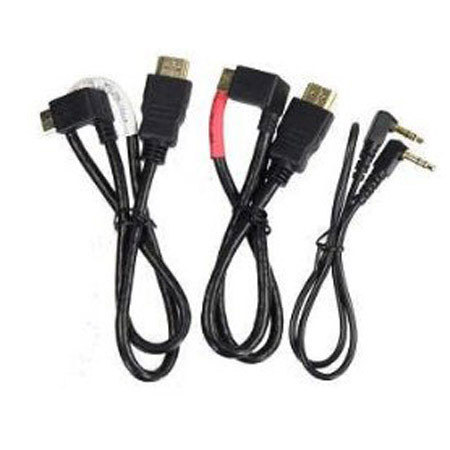 Alzo Digital DSLR Video HDMI Audio Right Angle 3 Short Cord Cable Kit