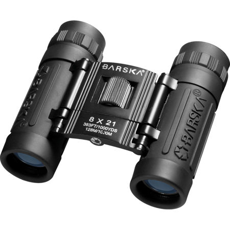Barska 8x21 Lucid View Roof Prism Binocular, 7.3 Degree Angle of View, Black