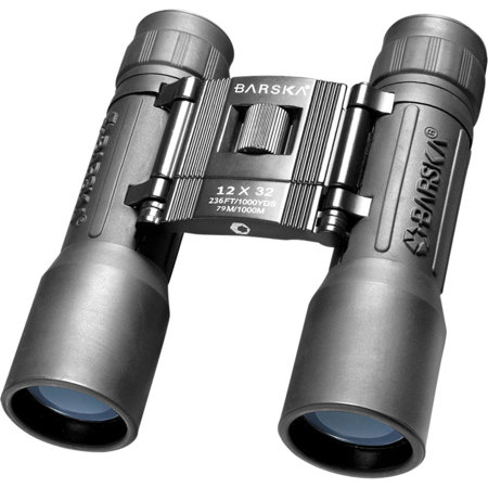 Barska 12x32 Lucid View Roof Prism Binocular, 4.5 Deg. Angle of View, Black