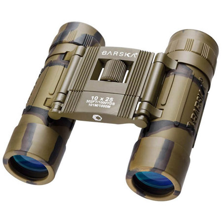 Barska 10x25 Lucid View Weather Resistant Roof Prism Binocular, 5.7 Degree AoV
