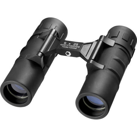Barska 9x25 Focus Free Roof Prism Binocular, 5.7 Degree Angle of View, Black
