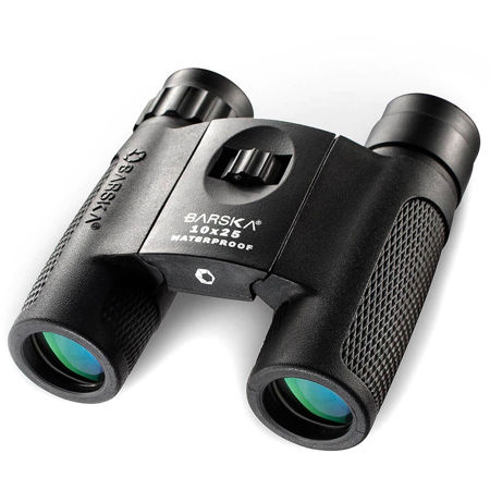 Barska 10x25 Blackhawk WP Roof Prism Binocular, 5.8 Degree Angle of View, Black