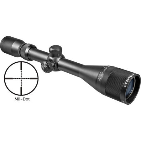 Barska 3-12x40 AO Airgun Riflescope, Mil-Dot Reticle, Adjustable Objective