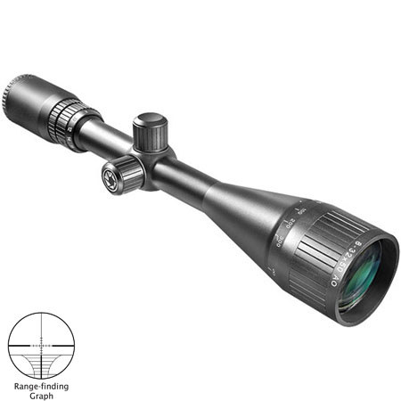 Barska 8-32x50 Varmint Riflescope, Range-Finding Ret, Adjust Objective, 1" Tube