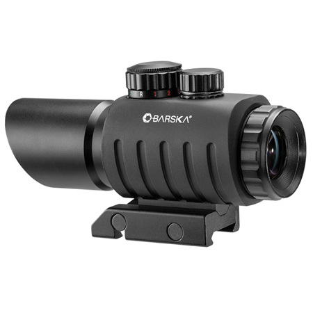 Barska 3x30 AR-X Prism Riflescope, Illum Mil-Dot Reticle, Picatinny Rail Mount