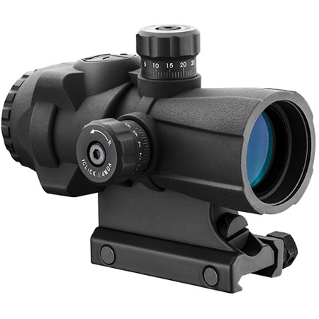 Barska 3x30 AR-X PRO Prism Rubber Armored Riflescope, Illum Cross Dot, Black