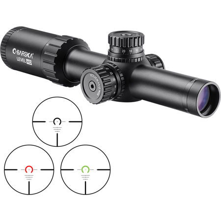 Barska 1-4x24 Level HD Riflescope, Illum SFP HRS .223 BDC Ret, 30mm Center Tube