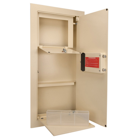 Barska 0.82 Cubic Foot Large Biometric Wall Safe, White