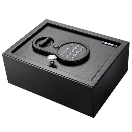 Barska 0.21 Cubic Foot Top Open Keypad Safe, Black