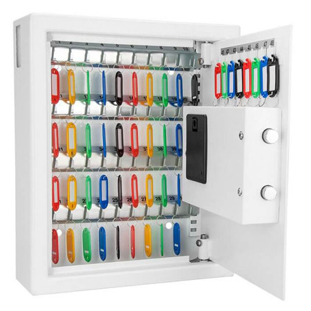 Barska 48 Key Cabinet Digital Keypad Wall Safe, White
