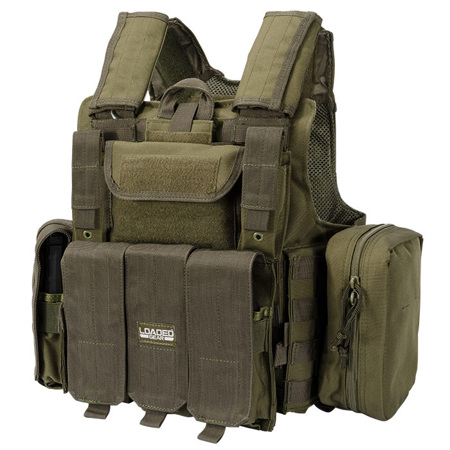 Barska Loaded Gear VX-300 Tactical Vest, Fits Small to 2X-Large, OD Green
