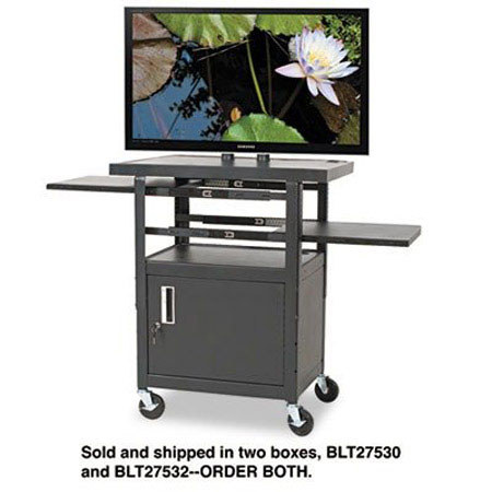 Balt BLT27530 Height-Adjustable 4-Shelf Flat Panel TV Cart, Black