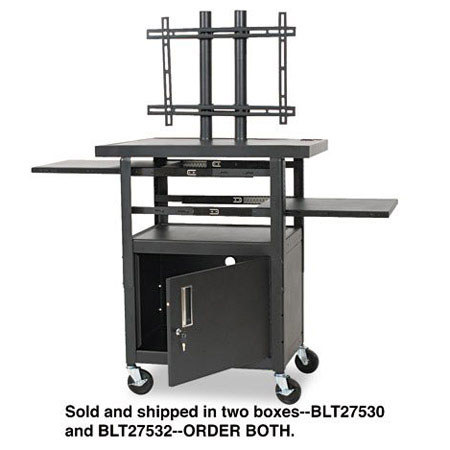 Balt BLT27532 Height-Adjustable 4-Shelf Flat Panel TV Cart, Black