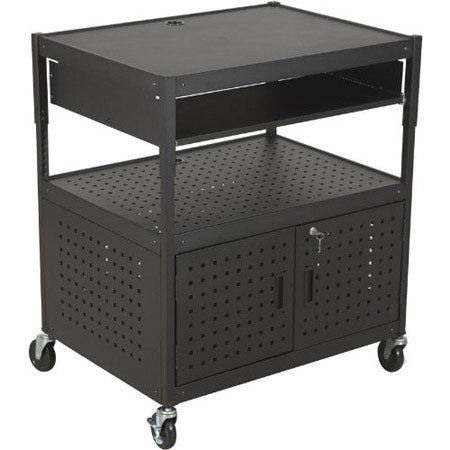Balt Height-Adjustable FDB AV Steel Cart, Black