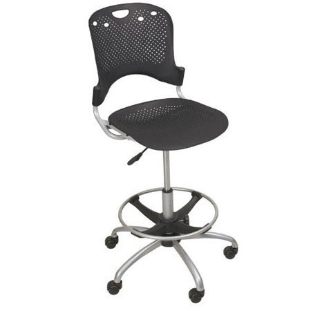 Balt Circulation Stool, Polypropylene Back/Seat, Black