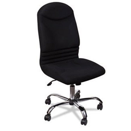 Balt Olympus Big & Tall Chair, Black Back/Seat, Base Chrome