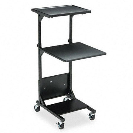 Balt 3-Shelf Adjustable Height Projection Stand, Black