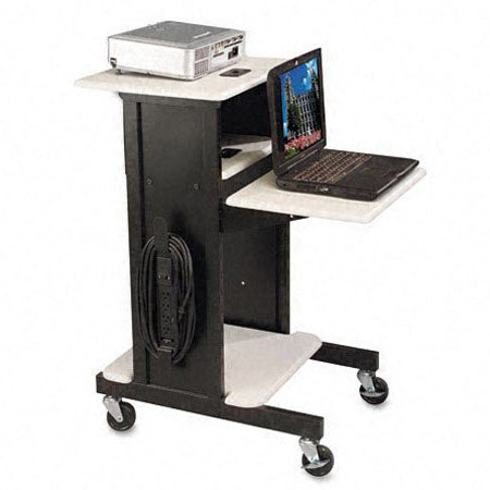 Balt Adjustable Audio Visual Presentation Cart, Black/Gray