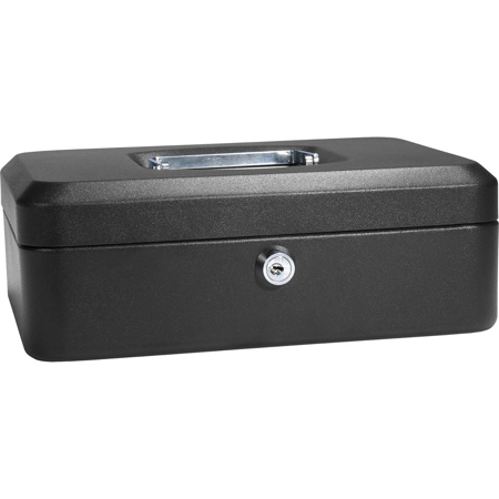 Barska 10" Cash Box with Key Lock, Black