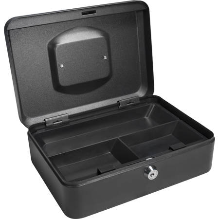 Barska 10" Cash Box with Key Lock, Black
