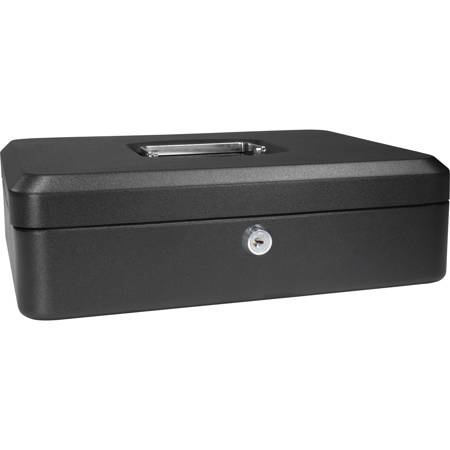 Barska 12" Cash Box with Key Lock, Black