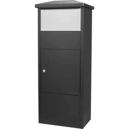Barska MPB-500 Parcel Drop Box with Large Stainless Steel Door, Black