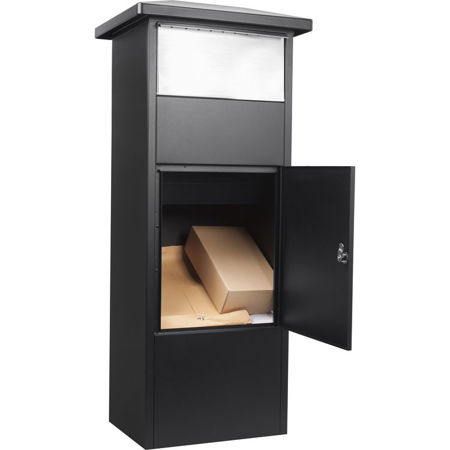 Barska MPB-500 Parcel Drop Box with Large Stainless Steel Door, Black